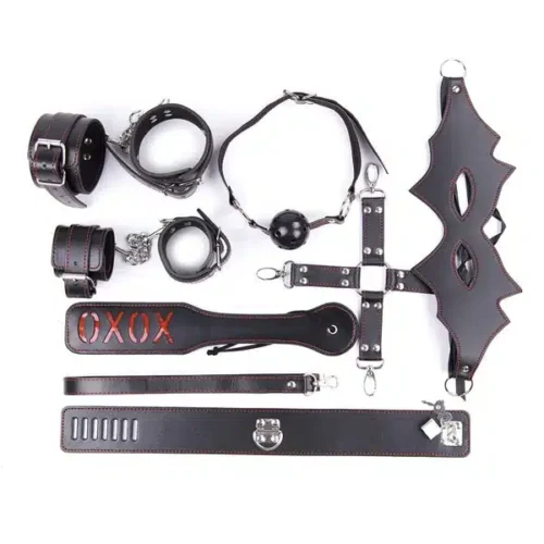 8 Piece Bondage Set Black